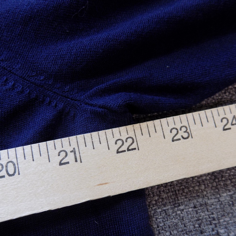 Chico's Sweater Women 3P Navy Blue Good Gold Button Cuff Rayon Blend Knit - Picture 5 of 9